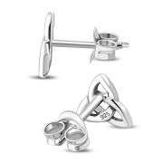 Silver Trinity Knot Stud Earrings, ep28